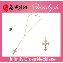 Collar de Infinity Jewelry Golden Cross collar de Infinity Fashion Sideways